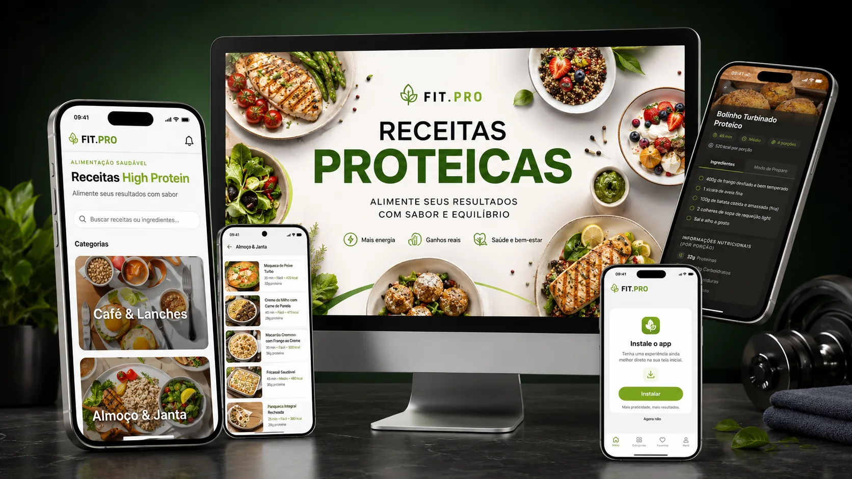 Fit Protein en dispositivos móviles y escritorio